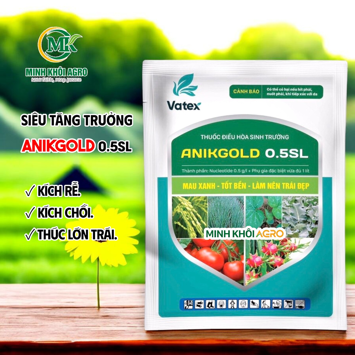Thuốc điều hòa sinh trưởng AnikGold 0.5SL - Gói 20ml